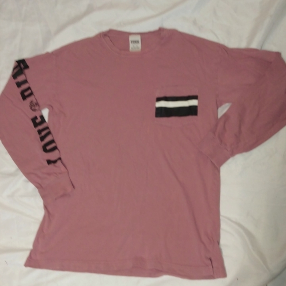 EUC PINK VICTORIA SECRET LONG SLEEVE SHIRT
